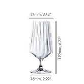Ribbed Crystal Bistro Beer Glass - Set Of 4 - Made In Czech Republic